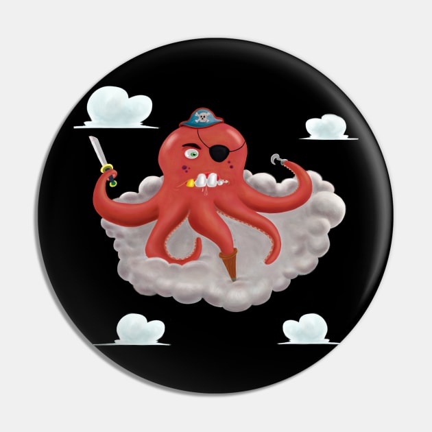 Pirate Octopus Pin by gunberk