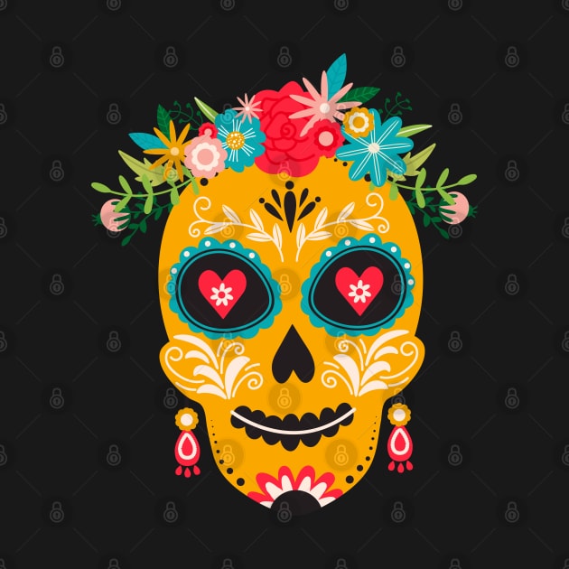 Dia de los muertes skull. Mexican Day of the Dead. by CoCoArt-Ua