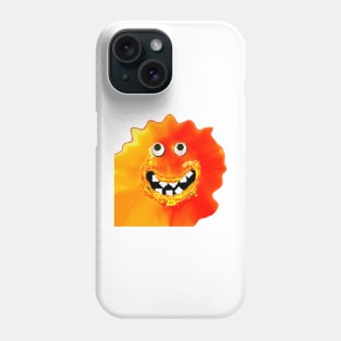 Goofy Orange Jelly Monster Emoji Pixel Smiling Face Phone Case