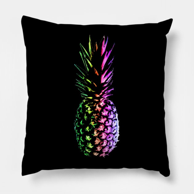 Rainbow Pineapple Pillow by robotface