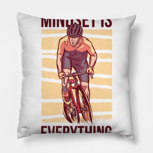 Mindset is everything - Cycling Shirt, Biking T shirt, Bicycle Shirts, Gifts for a Cyclist, Bike Rider Gifts, Cycling Funny Shirt Pillow