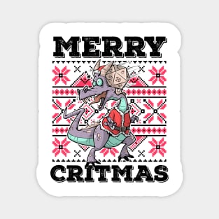 Ugly Christmas D20 Dice RPG Meme Role Play PnP Merry Critmas Magnet