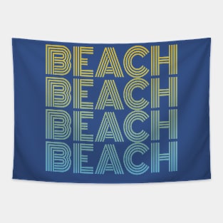 Retro Beach Typography Repeating Text Tapestry