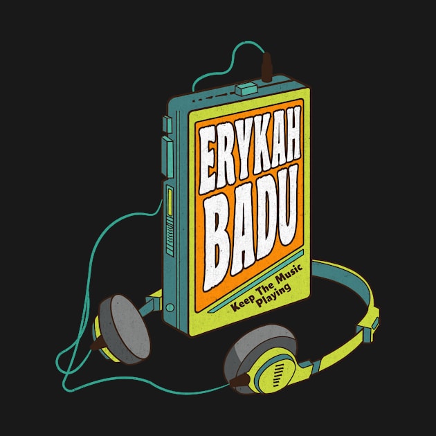 Erykah Badu / Retro Walkman Design / Retro Music Art by EliseOB