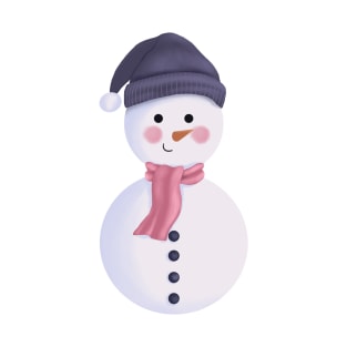 Christmas Snowman with Scarf and Beanie. T-Shirt