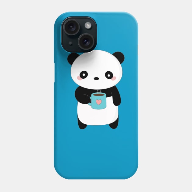 Kawaii Panda Coffee Lover T-Shirt Phone Case by happinessinatee