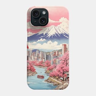 Japan Cherry Blossom Vintage Tourism Travel Poster Phone Case