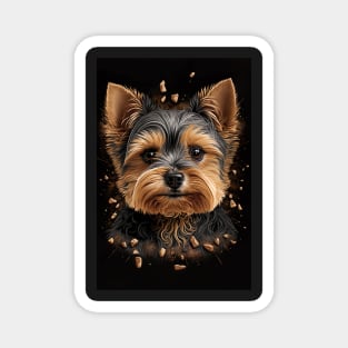 Super Cute Yorkshire Terrier Puppy Portrait Magnet