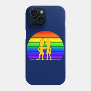 Rainbow Sunset with Luca and Alberto - Cartoon Blue Phone Case