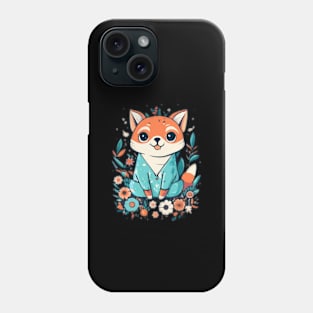 Very cute Fox with blue shirt Phone Case