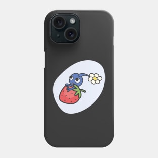 Blue Pikmin on a strawberry Phone Case