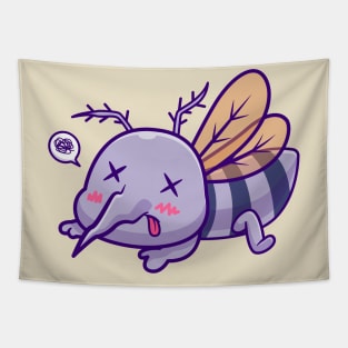 Cute Mosquito Dead Cartoon Tapestry