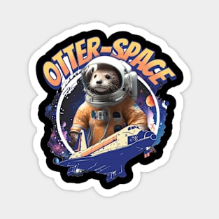 Otter Space Futuristic Astronaut Magnet