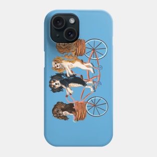 Four Cavalier King Charles Spaniels Riding a Bike Phone Case