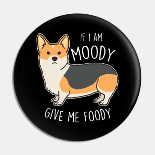 Red-Headed Tricolor Corgi Moody Foody Pin