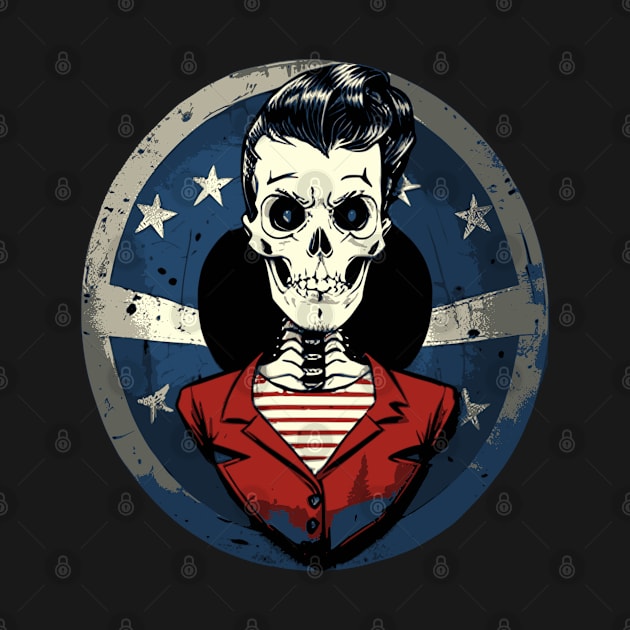 Fun Patriotic Rockabilly Skeleton by CGI Studios