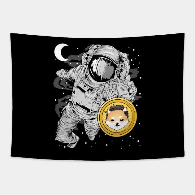 Astronaut Reaching Dogelon Mars Coin To The Moon Crypto Token Cryptocurrency Wallet Birthday Gift For Men Women Kids Tapestry by Thingking About