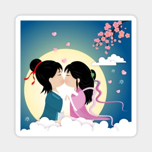 Tanabata Cowherd and Weaver Girl Magnet