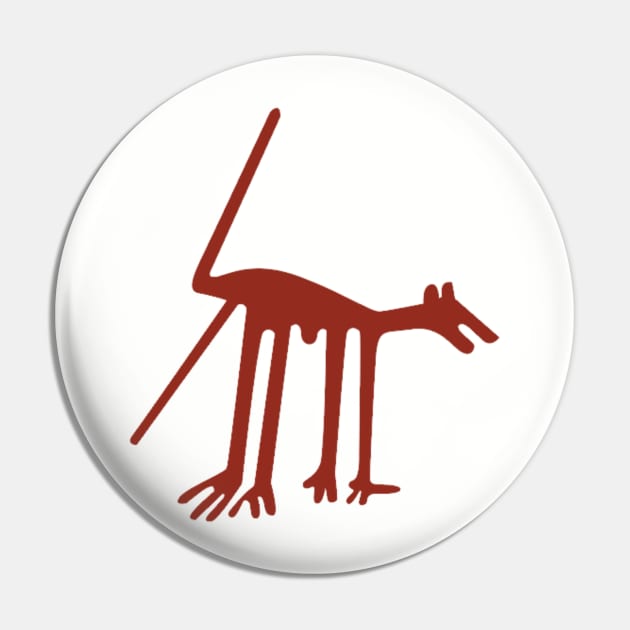 Nazca Lines - Jaguar/Dog Pin by The Convergence Enigma