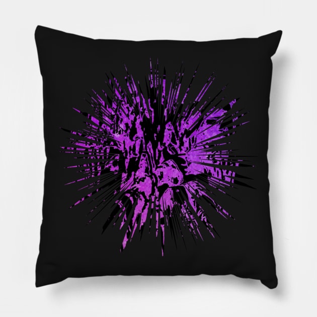 Purple and Black Starburst Pillow by Klssaginaw