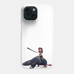 Girl with a graphics pen on a rat Phone Case