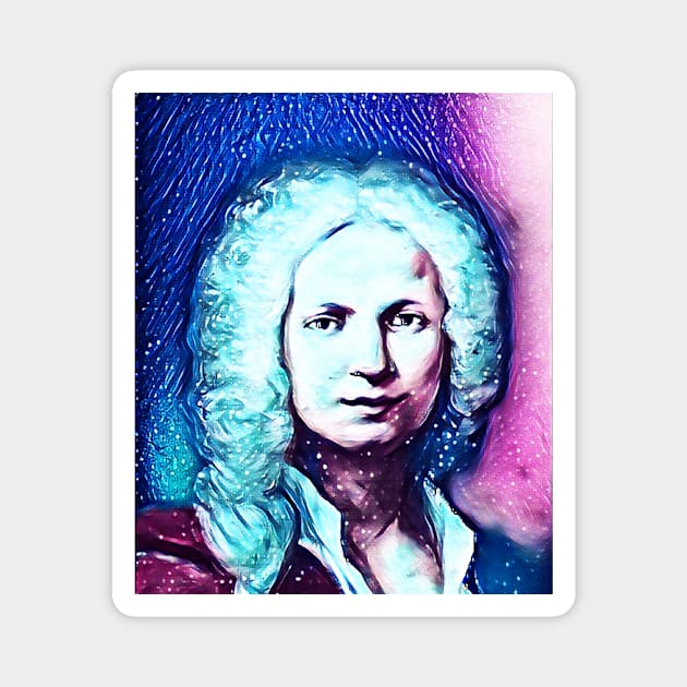 Antonio Vivaldi Snowy Portrait | Antonio Vivaldi Artwork 13 Magnet by JustLit