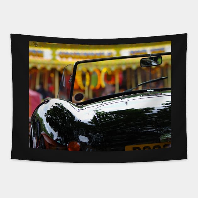 vintage car at fair ground Tapestry by Simon-dell