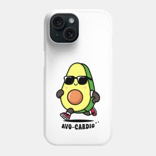 funny Avocado running exercise and say Avo-Cardio Phone Case