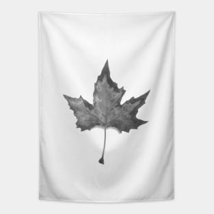 Black and white autum leaf Tapestry