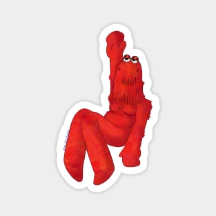 Red Guy Hanging by His Hand Magnet