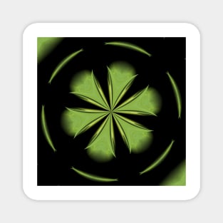 circle round a hexagonal geometric shape in emerald green Magnet