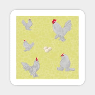 Lavender Belgian D'Uccle Pattern Yellow Magnet