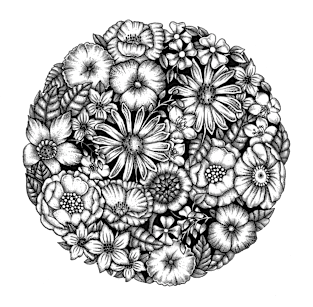 floral sphere Magnet