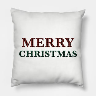 Plaid Merry Christmas Pillow