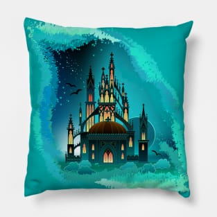 Fantasy fairyland gothic medieval kingdom. Pillow