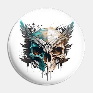 Skull Wild Life Painting Dark Character Spirit Pin