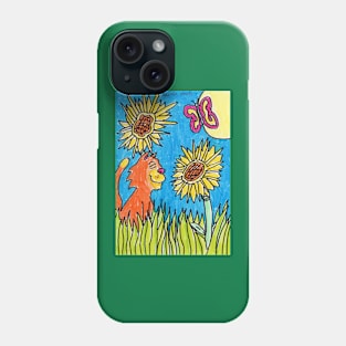 Kitty and Sunflowers Phone Case