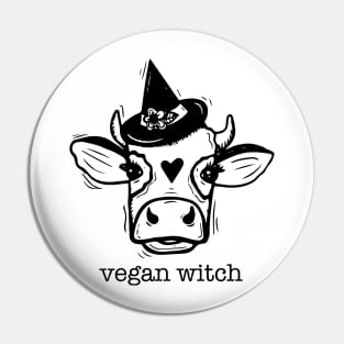 Vegan Witchy Cow Pin