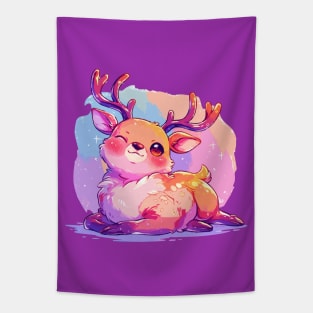 Happy young deer with vivid colors Tapestry