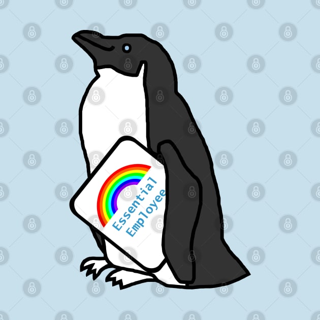 Essential Employee Rainbow and Penguin by ellenhenryart