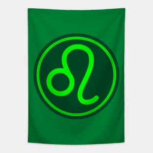 Cool Green Leo Symbol Tapestry