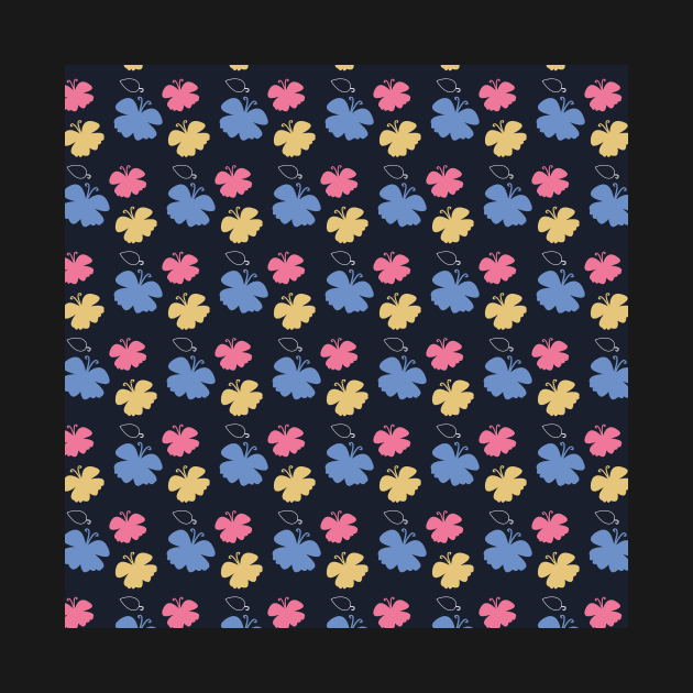 Colorful Hibiscus-Plague Flowers Pattern by kelnan