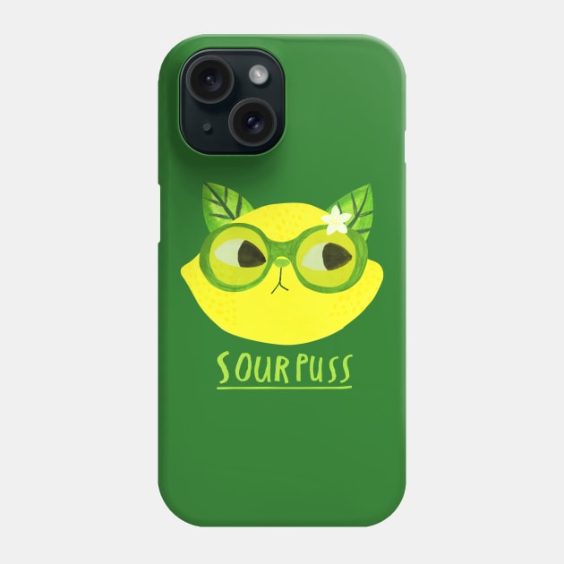 Sourpuss Phone Case by Planet Cat Studio