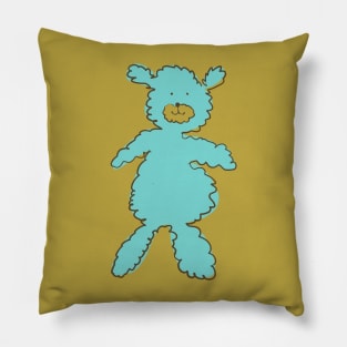 Fluffy Cuddly Turquoise Teddy Bear Pillow