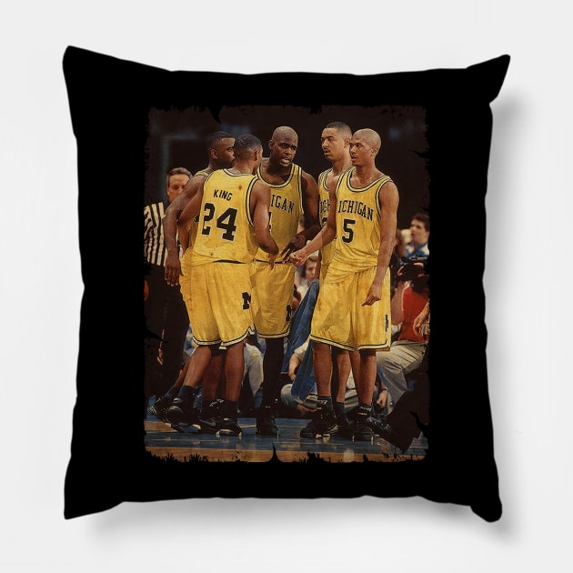 VINTAGE  michigan BASKETBALL 1 Pillow by SOEKAMPTI