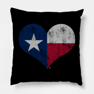 Vintage Texas Flag Heart Love Home Family Texan Pillow