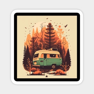 Camping Adventure in the Forest Autumm Magnet
