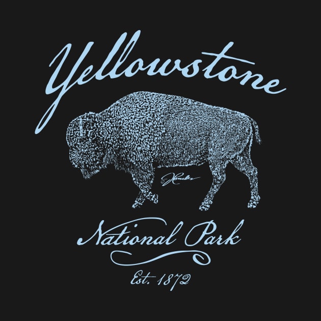 Yellowstone National Park Walking Bison by jcombs