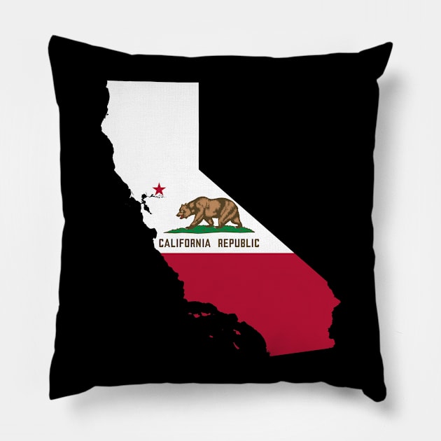 California Flag Map Pillow by Historia