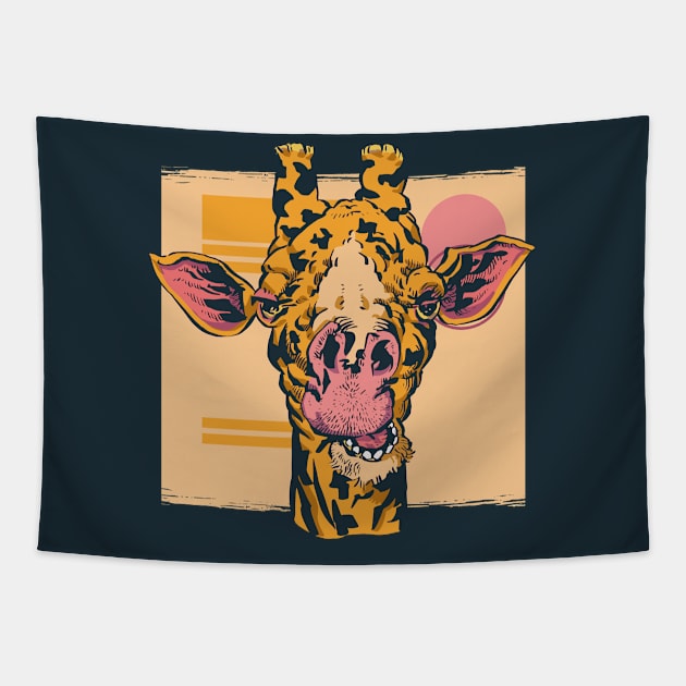 Funny Giraffe Illustration // Giraffe Lover Tapestry by SLAG_Creative